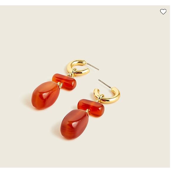 NWT J. Crew Gold/Brown Semiprecious Stone Drop Earrings - Sold Separately - Picture 10 of 11